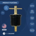 thumbnail image 2 of Five Oceans T-Handle Drain Plug, For 1-Inch Diameter Drains, Locks in Place, Brass Handle, Rubber Plug, 2-Pack - FO2882-M2, 2 of 6