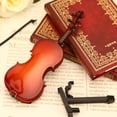 thumbnail image 3 of Wweixi Polished Wood Miniature Violin Mini Musical Instrument Kit Room Decoration Bow And Case Mini Musical Instrument Violin 12cm, 3 of 6