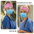 thumbnail image 3 of Jiueut Breast Cancer Nurse Button Headband Pink Ribbon Medical Field Headbands for Women 2 Piece Headbands for Masks with Buttons for Nurses Wide Headbands for Girls Non Slip, 3 of 7