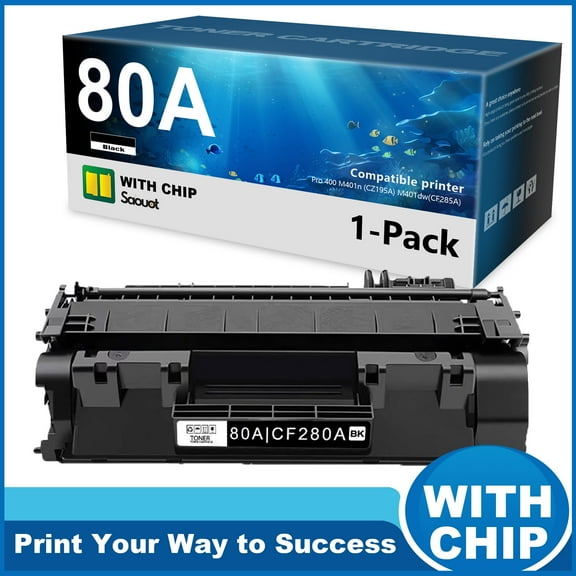 CF280A Toner Cartridge Compatible for HP 80A Pro 400 M401n Printer (1 Pack, Black)
