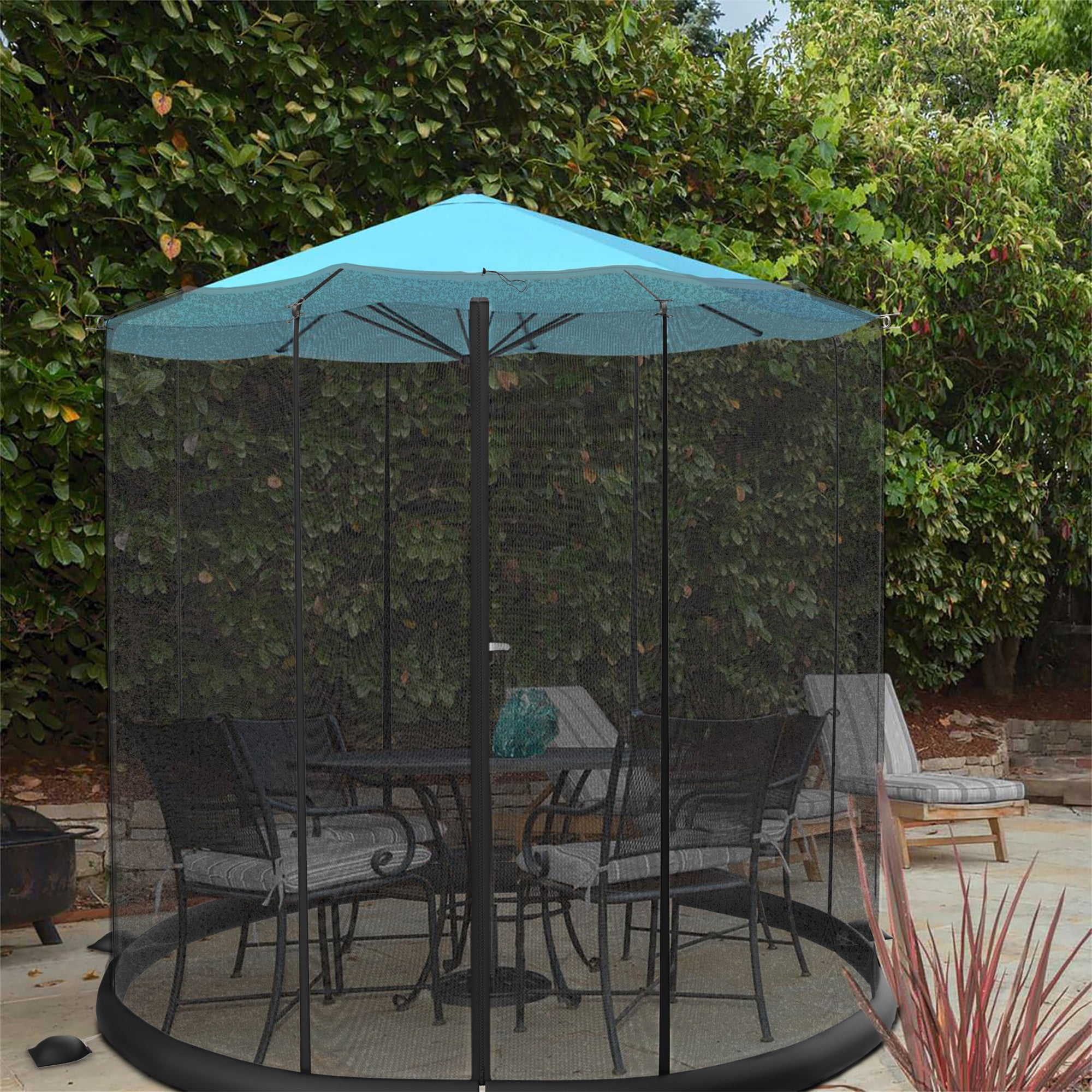 Patio Umbrella Mosquito Net For 9 Patio Table Umbrellas Furniture By Pure Garden Walmart Com Walmart Com