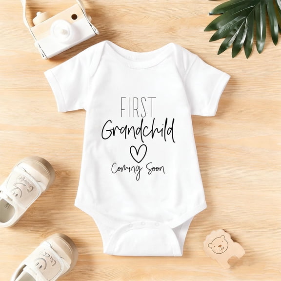 First Grandchild Announcement Bodysuit - The Ultimate Grandparents Reveal Gift | Newborn “1st Grandbaby” Romper 0-24 Months | Keepsake Baby Outfit