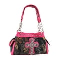 thumbnail image 2 of Deep Forest Camouflage Rhinestone Cross Purse / Wallet Set Hot Pink Trim, 2 of 6