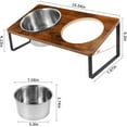 thumbnail image 3 of Elevated Dog Bowl Pet Feeder Stainless Steel Raised Food Water Stand w/ 2 Bowls, 3 of 7