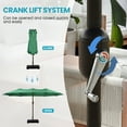 thumbnail image 6 of Aoodor 15ft Large Patio Umbrella with Base Stand, Outdoor Double-Sided Rectangle Umbrella - Green, 6 of 9