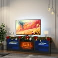 thumbnail image 4 of IHOMEadore Fireplace TV Stand for TVs up to 75 Inch, 66 Inch Entertainment Console with 23" Electric Fireplace, 4 of 13