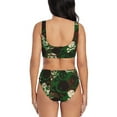 thumbnail image 3 of Kdxio Camouflage Skull Print Women's 2 Piece High Waisted Wrap Spaghetti Strap Summer Swimsuit Bikini Set-Small, 3 of 7