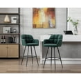 thumbnail image 3 of Guyou Modern 30"Counter Height Stool Set of 2, Velvet Upholstered Bar Stool Island Stool with Backrest and Metal Base for Kitchen Island Restaurant Bar, Green, 3 of 15