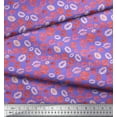 thumbnail image 2 of Soimoi Purple Rayon Crepe Fabric Lips Women Print Sewing Fabric Yard 46 Inch Wide, 2 of 3