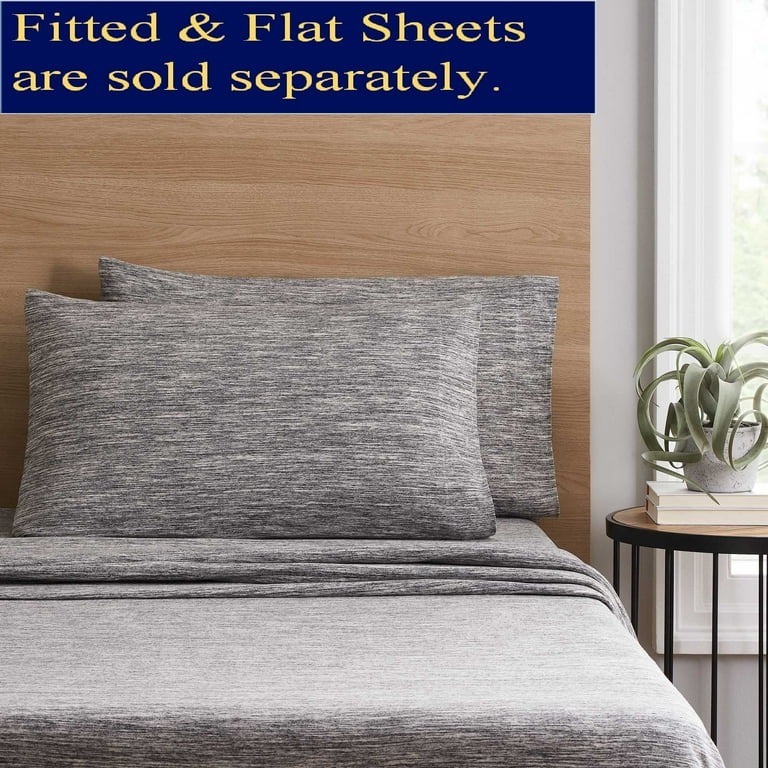 Mainstays Adult Jersey Extra Soft Pillowcase Set King Grey Space Dyed 2 Pieces Walmart