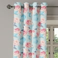 thumbnail image 2 of Ambesonne Vintage Grommet Curtain, Flowers Roses Teapot, 50" x 120", Pale Blue Pale Pink, 2 of 6