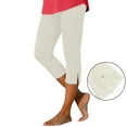 thumbnail image 6 of CHENHANN Women Capri Leggings 2026 Casual Button Design Knee Length Crop Trousers Summer Pants For Women Comfy Stretchy Leggings Beige Capri Pants For Women, 6 of 9