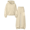 thumbnail image 6 of Enjoytime Girls Outfits Floral Print Long Sleeve Hoodie with Wide Leg Pants 2 Piece Set Kids Fall Winter Fashion Comfy Casual Sweatsuit, 6 of 7