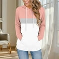 thumbnail image 2 of HAiming Color Block Hooded Sweatshirt for Women Casaul Long Sleeve Pullover Tops Hoodies with Pocket, 2 of 6