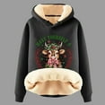 thumbnail image 2 of Telankuip 2025 Fashion Christmas Hoodies for Women Sherpa Fleece Lined Warm Long Sleeve Pullover Sweatshirts X-Mas Letter Printed Cute Cow Graphic Soft Comfort Hooded Tops Grey XXXL, 2 of 3