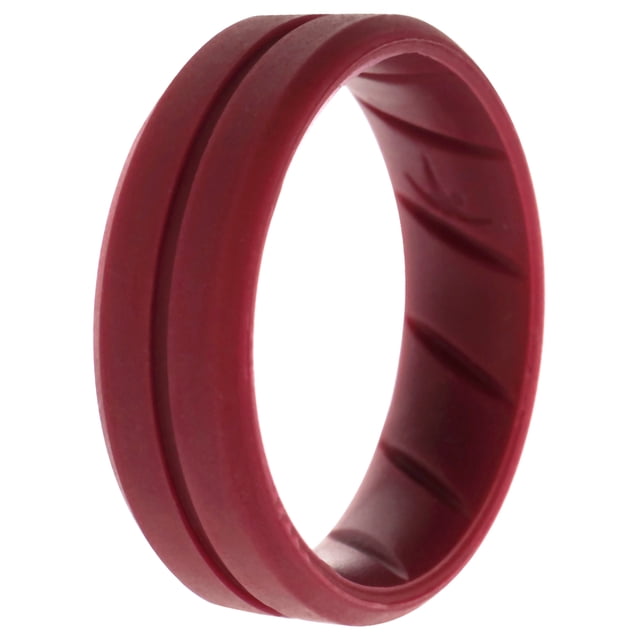 Anillo de Silicona Wedding BR Middle Line - Basic-Bordo by ROQ para Hombre - Anillo de 15 mm