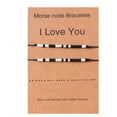 thumbnail image 1 of Juego de 2 piezas, pulsera con código Morse "Te amo", pulsera ajustable a juego para parejas, joyería para novios, novias y parejas para él, ella, niña o esposa, 1 of 5