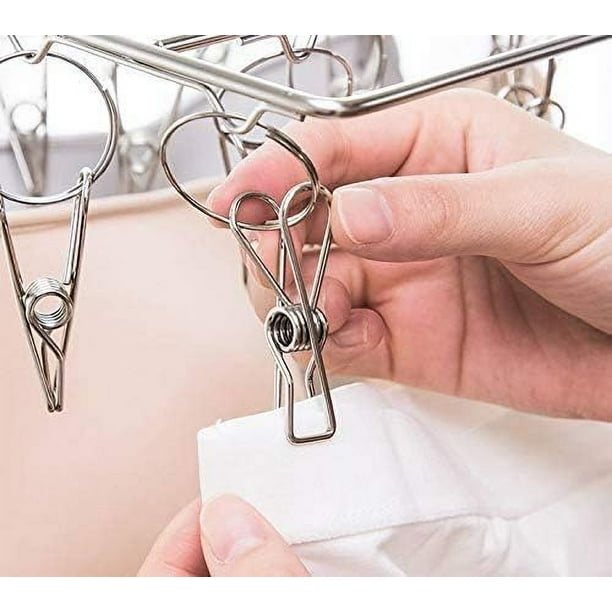 Pinzas para ropa de acero inoxidable, pinzas multiusos para