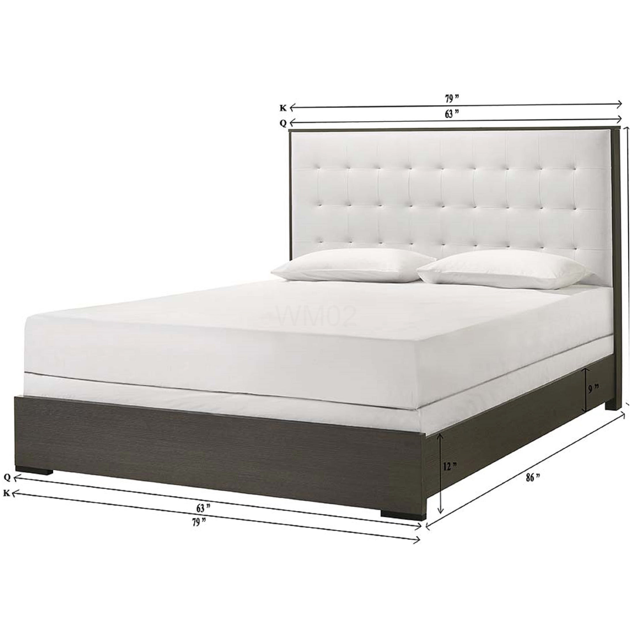 Queen Upholstered Bed Frame with Button Tufted Headboard, Modern Low Profile Platform Bed, Strong Slat Support, Easy Assembly, Gray Beige Wood Bedroom Furniture
