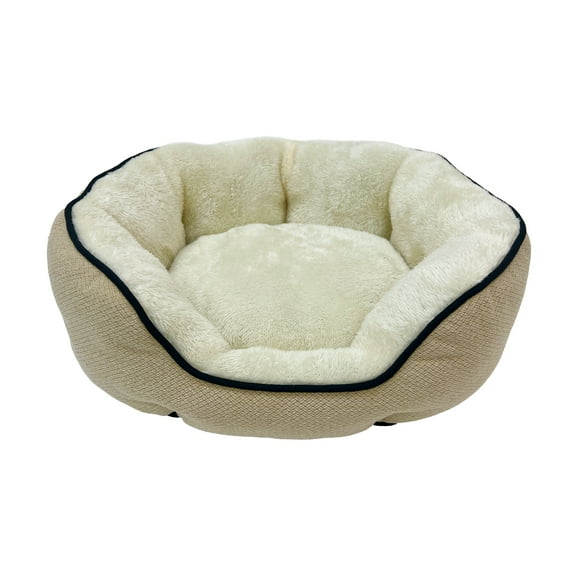 Pet Spaces 19in Oval Dog Bed, Cat Bed, Tan