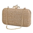thumbnail image 1 of Bolso de noche tejido a mano para mujer con correa de cadena bolso de playa de paja bolso tejido versátil bolso de fiesta para boda para mujer, 1 of 9