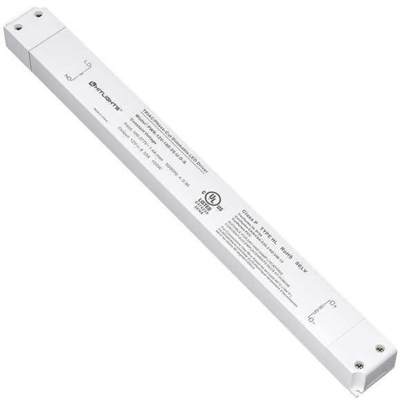 HitLights 100W Dimmable LED Driver Transformer, Power Supply 100-277V Ac to 12V Dc, 83A, compatible with Lutron Leviton Dimmers, for LED Strip Lights, constant Voltage LED Projects, UL-Listed