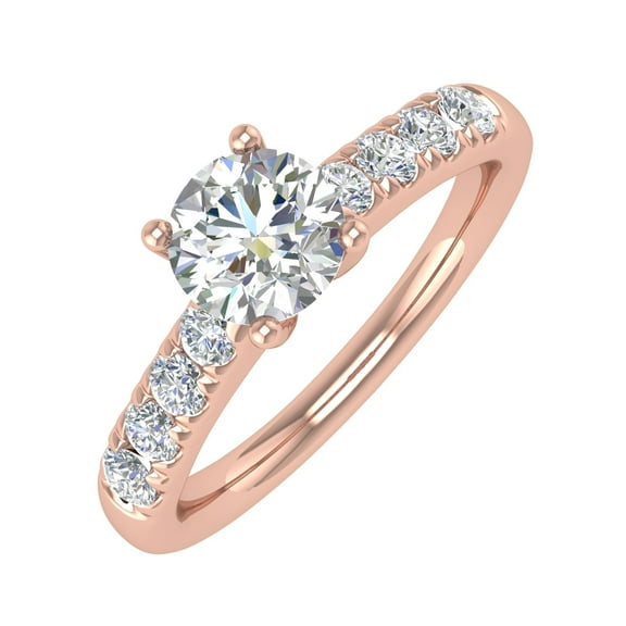 3/4 Carat Diamond Engagement Ring Band in 14K Rose Gold (Ring Size 5.75) (I1-I2 Clarity)