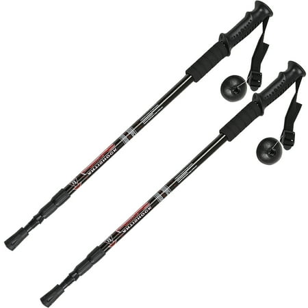 Aluminium Walking Pole - Generic Pair 2 Trekking Walking Hiking Sticks Poles Alpenstock anti-shock 65-135cm Black