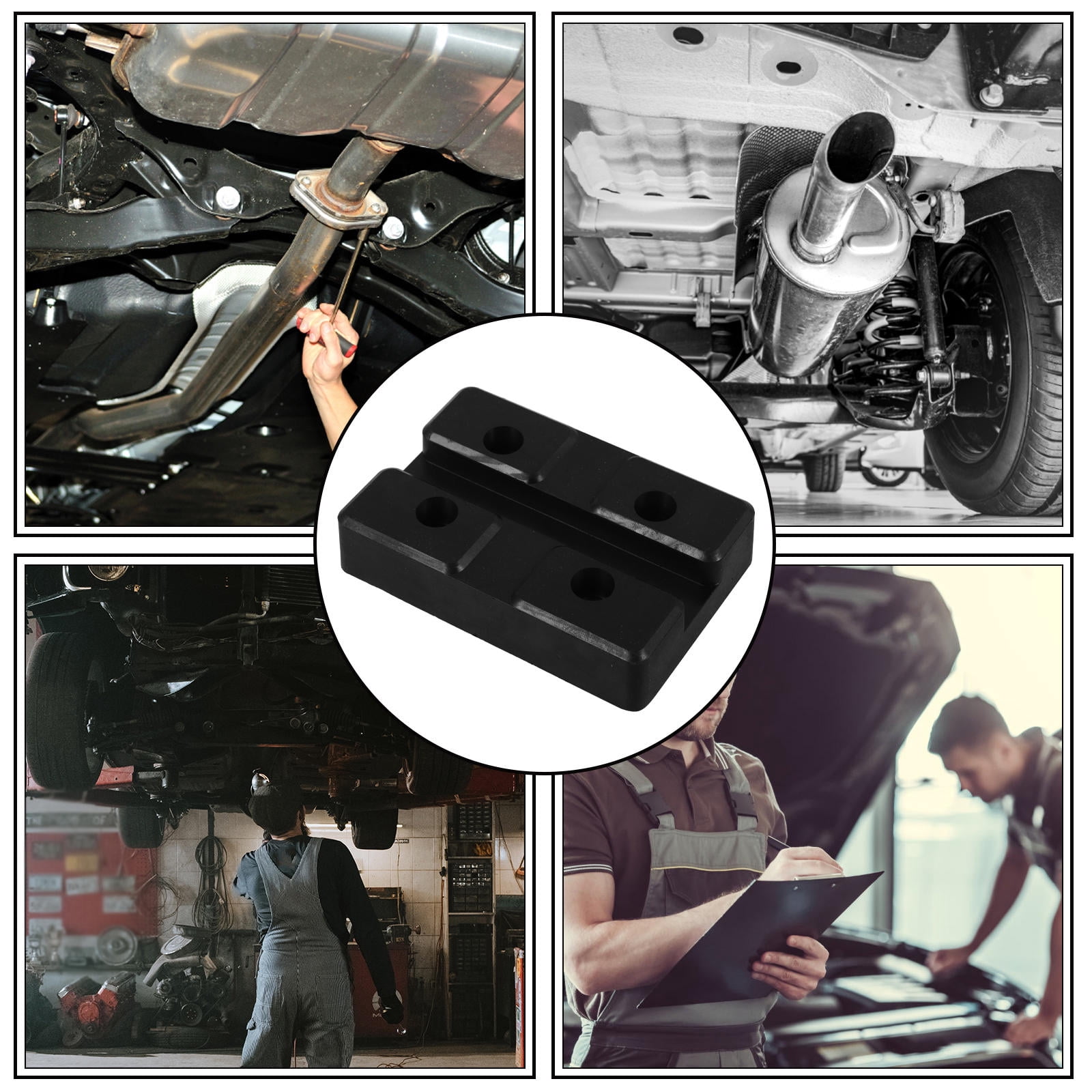 Milisten 4Pcs Black Rubber Jack Pads for Floor Jack Stand Pads Protecting Vehicle Pinch Welds