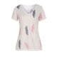 thumbnail image 4 of Blusa informal de encaje con cuello en V y mangas cortas con estampado en la espalda para adelgazar para mujer OAVQHLG3B Store  lin121212, 4 of 5