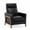 Black, variant on Reed Black Top Grain Leather Exposed Wood Frame Push Back Recliner