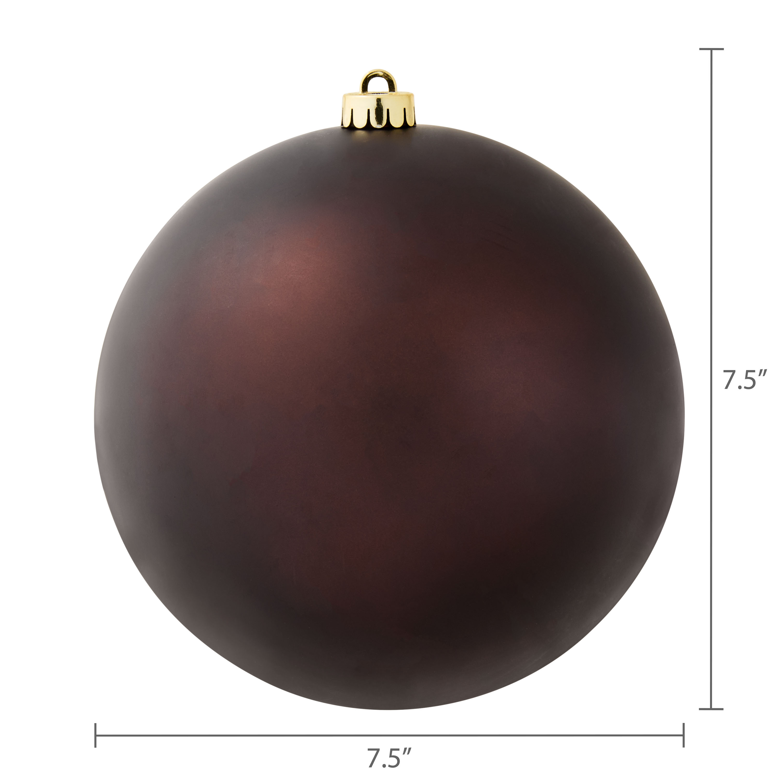 2-Count Brown Jumbo Shatterproof Christmas Ornaments, 7.8 in, by Holiday Time