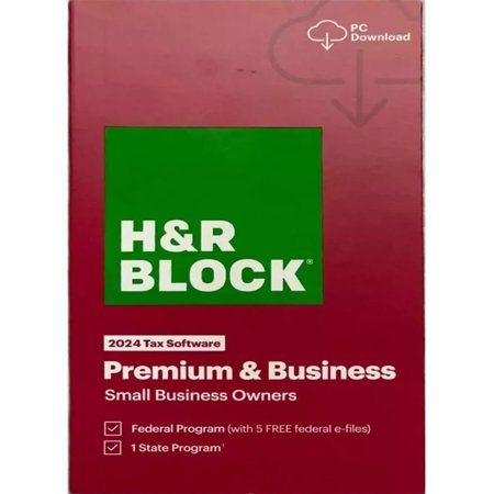 H&R Block Tax Software Premium & Business 2024 PC Only lNBOXED KEY CARD SEALED