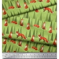 thumbnail image 3 of Soimoi Green Heavy Canvas Fabric Artistic Tree & Wolf Animal Fabric Prints By Yard 58 Inch Wide, 3 of 3