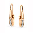 thumbnail image 3 of Bling Jewelry Womens Safety Pin Threader Earrings Crystal Accent Rose Gold Tone Surgical Steel, 3 of 5