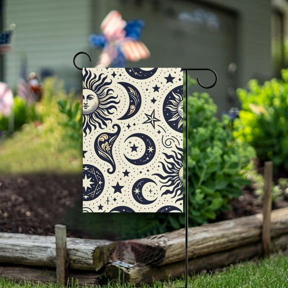Sun and Moon Garden Flag Double Sided Outdoor Banners for Courtyard Outdoor Lawn Farmhouse Holiday Decorations