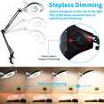 thumbnail image 3 of 10X Magnifying Lamp with Clamp, KIRKAS 2200 LM Super Bright and Stepless Dimming Magnifying Glass with Light, Real Glass Lens Lighted Magnifier Light for Close Work, Crafts, Reading, Repair - Black, 3 of 9