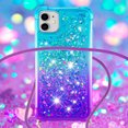 thumbnail image 4 of Funda para iPhone 12 Mini Brillantina Líquida Divertida Reluciente y con Cristales en Movimiento Cuerpo Cruzado con Cordón Ajustable, 4 of 5