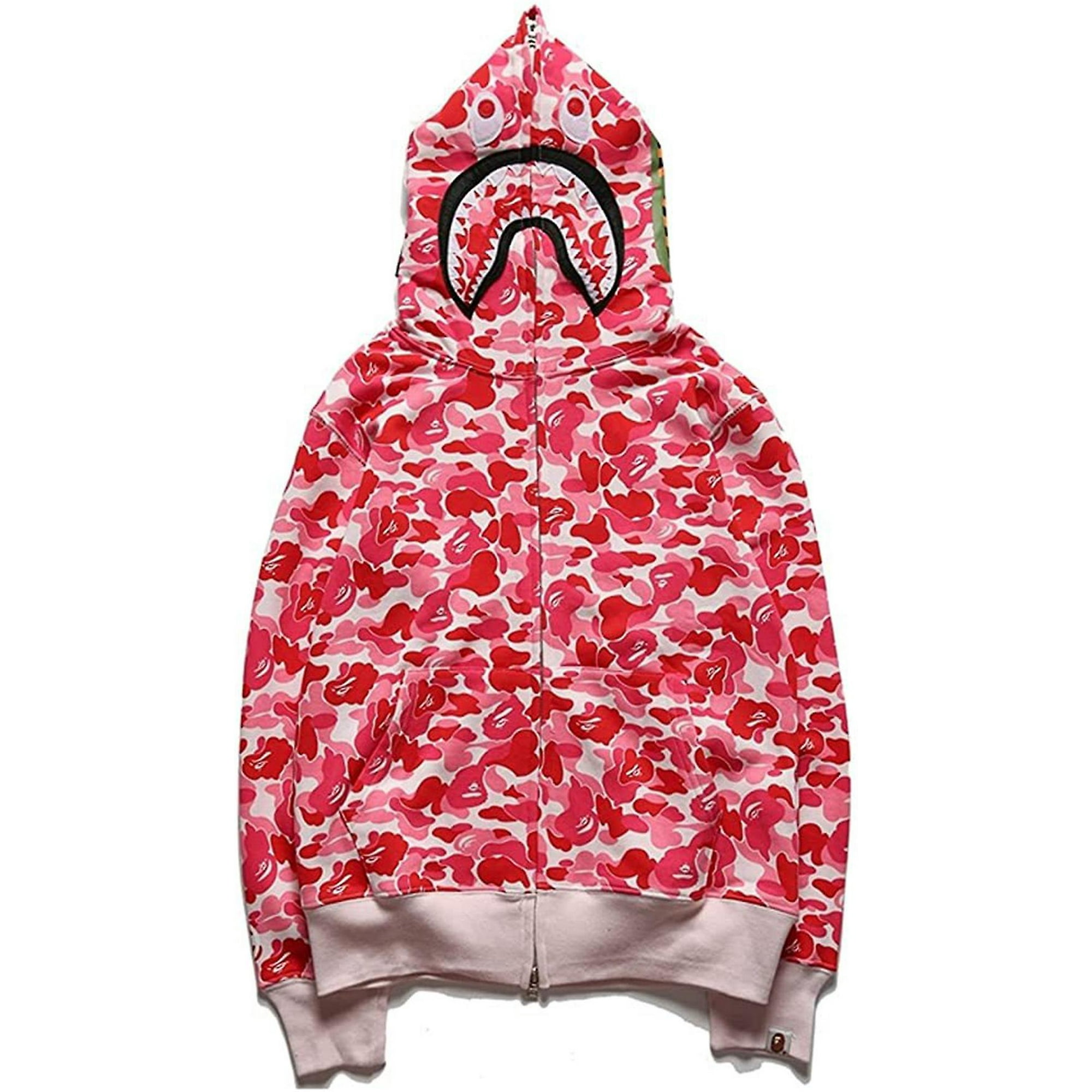 Shark Ape Bape Hoodie Camo Print Polyester Sweater Casual Loose Zip Hoodie Jacket For Men Women Raoliang Walmart
