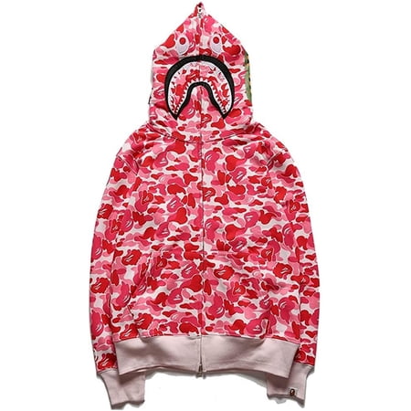 Shark Ape Bape Hoodie Camo Print Polyester Sweater Casual Loose Zip Hoodie  Jacket For Men Women Raoliang | Walmart Canada