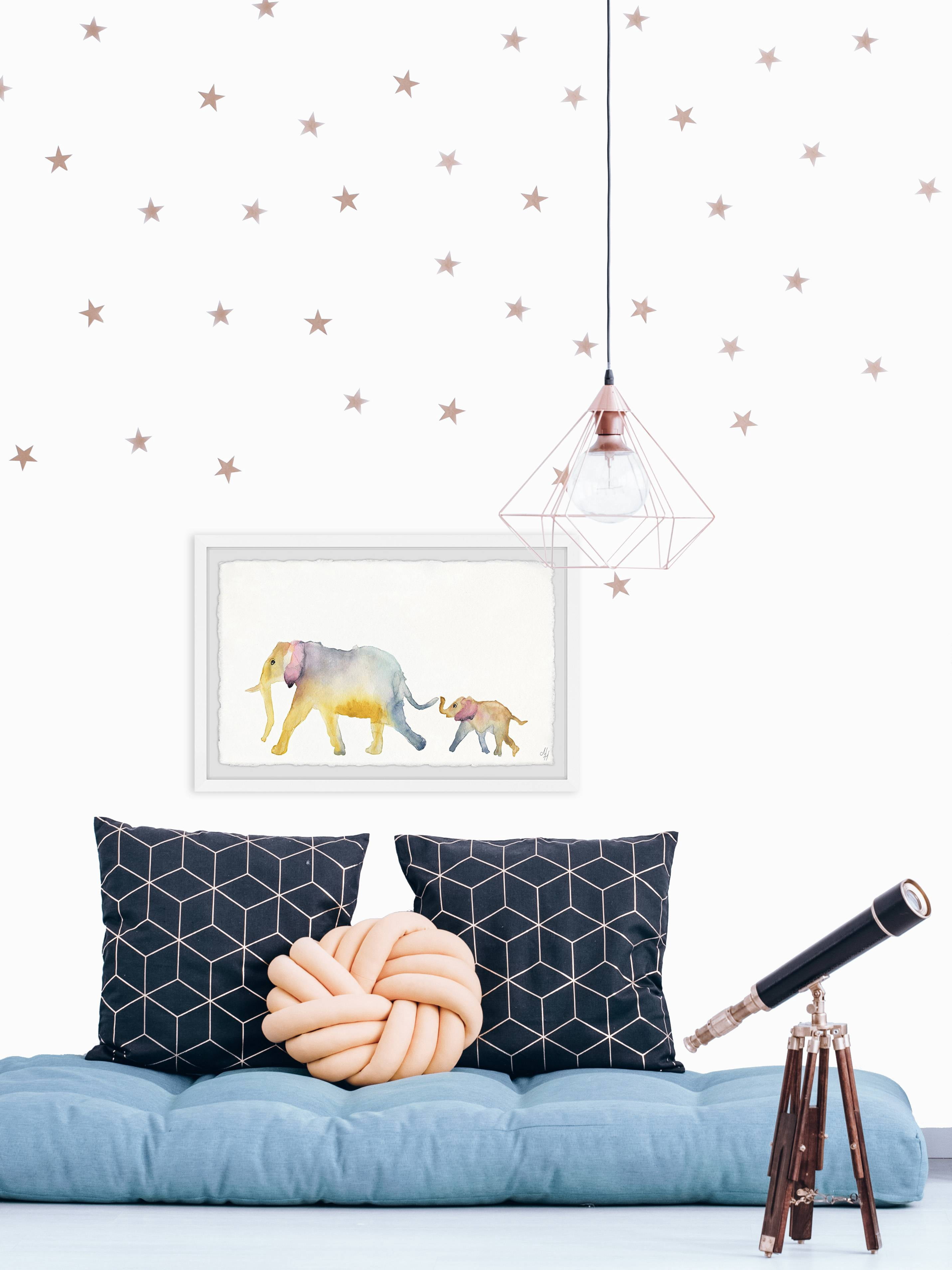 Marmont Hill Mom and Baby Elephant Framed Wall Art