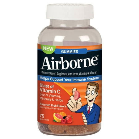 Airborne Blast of Vitamin C Gummies, Assorted Fruit Flavors, 75 Ct