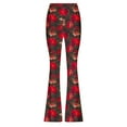 thumbnail image 4 of QATAINLAV Flare Leggings for Women High Waisted Tummy Control Yoga Pants Buttery Soft Bell Bottom Pants Vintage Print Workout Tights Ofertas en Walmart Red XL, 4 of 5