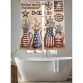 thumbnail image 6 of Sheer Curtain Panels Patriotic Star Flowers Rod Pocket Voile Window Curtains God Bless The USA Window Treatments Ligh Filtering Privacy Curtain Drapes for Bedroom Living Room 2 Panel Set 63 Inch, 6 of 9