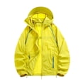 thumbnail image 2 of thefmos Women Plus Size Summer Fall Windbreaker Solid Casual Basic Outdoor Vacation Beach Travel Sport Loose Jackets, Yellow 3XL, 2 of 6