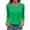 Green #005, variant on 3/4 Length Sleeve Womens Tops Casual Crewneck Spring Summer Pleated Tunic Tops Beach Vacation T Shirts Navy L