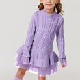 thumbnail image 2 of Gubotare Girls Fall Dress Girls Dresses Toddler Winter Long Sleeve Dresses Size 4T 5T(Purple,4-5 Years), 2 of 9