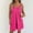 Hot Pink, variant on Daiosportswear Women's Solid Wide Strap Sleeveless Side Pocket Relaxed Fit Summer Beach Short Jumpsuit Navy XS(XS)