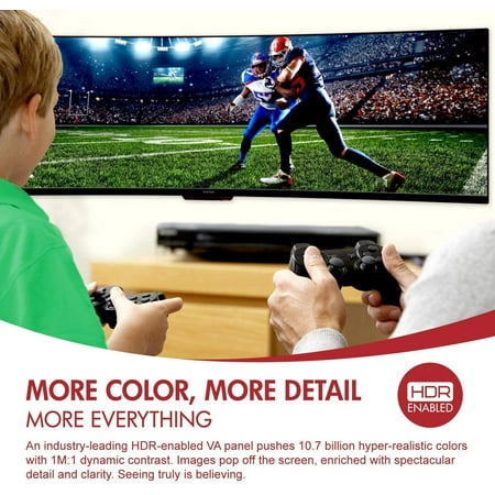 Viotek - 49" LED Curved FHD FreeSync Monitor (DVI, HDMI, Disply Port) - Black/Silver