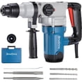 thumbnail image 1 of Restored DongCheng 1-1/8 Inch SDS-Plus Rotary Hammer with 9.2A Motor, 3.6J Impact Energy, 5,000 BPM for Concrete & Demolition, Includes 3 Drill Bits, 2 Chisels, Case (Refurbished), 1 of 9